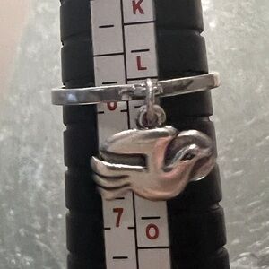 Rare James Avery Silver La Polama Dove Dangle Ring - Sz 6